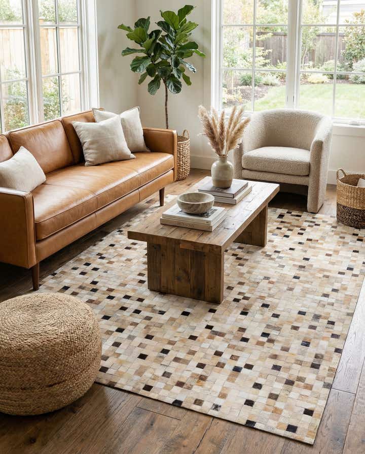 5' 4 x 7' 7 Cowhide Stocks Rug