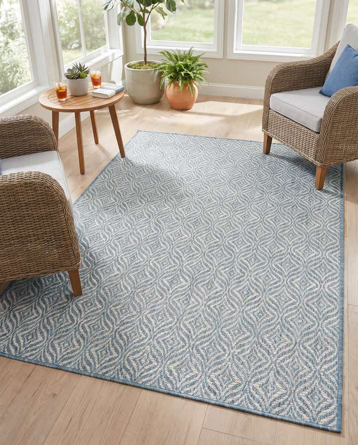 4' x 6' Easy-Clean Trellis Indoor / Outdoor Rug