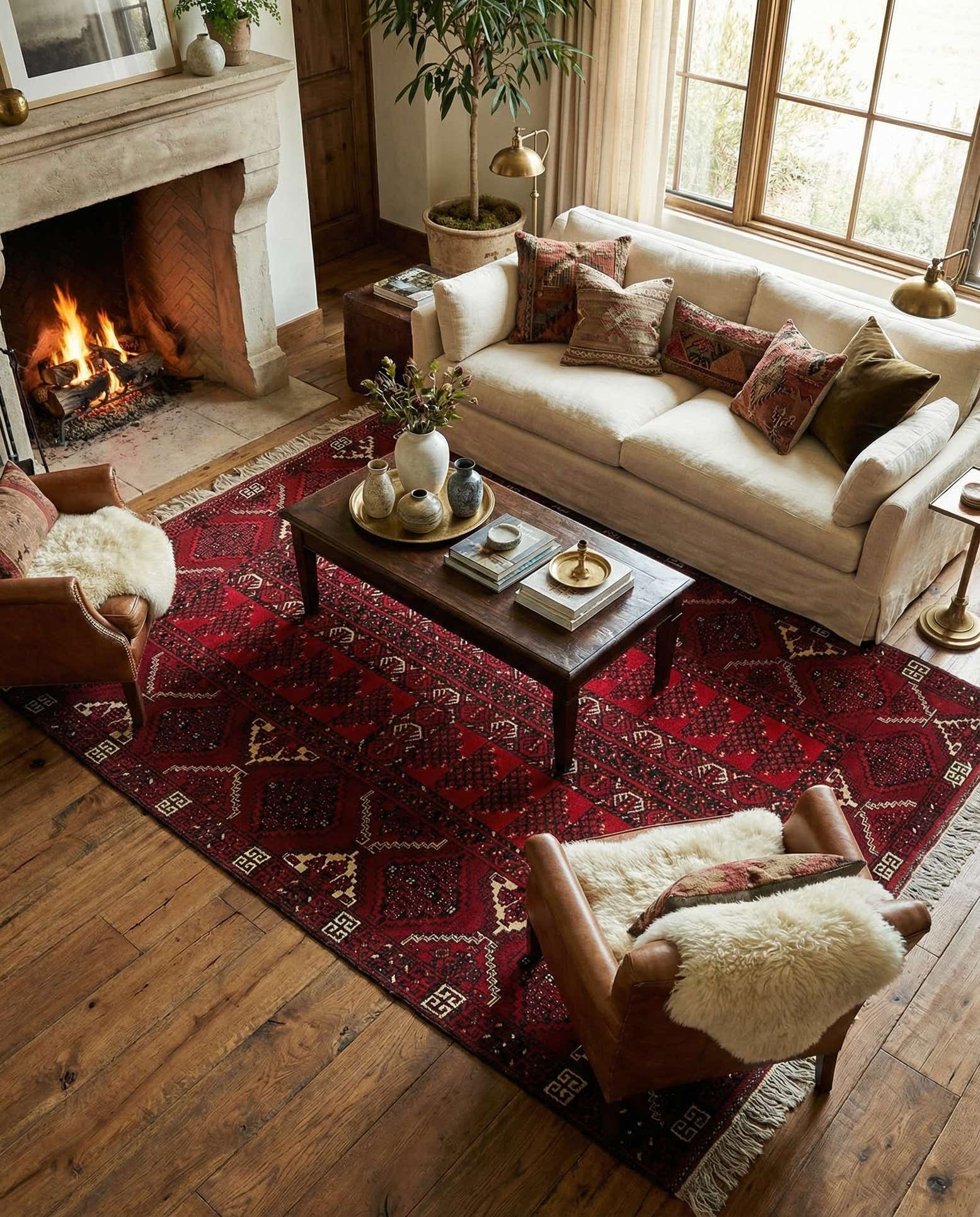 5' x 8' 5 Hand Knotted Afghan Akhche Wool Rug
