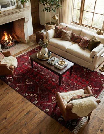 5' x 8' 5 Hand Knotted Afghan Akhche Wool Rug