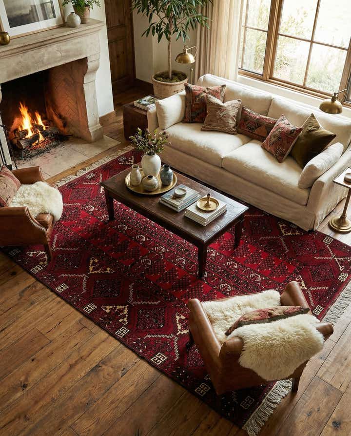 5' x 8' 5 Hand Knotted Afghan Akhche Wool Rug