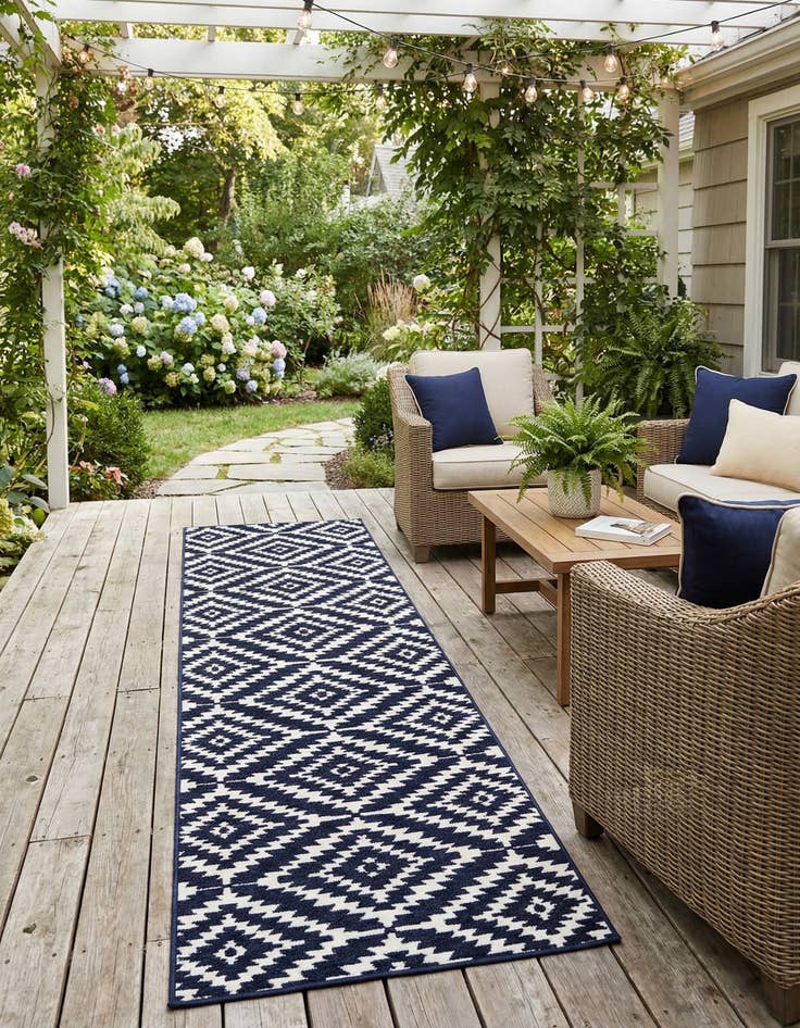 Detail image of 2' 7 x 12' Easy-Clean Sabrina Soto Indoor / Outdoor Runner Rug