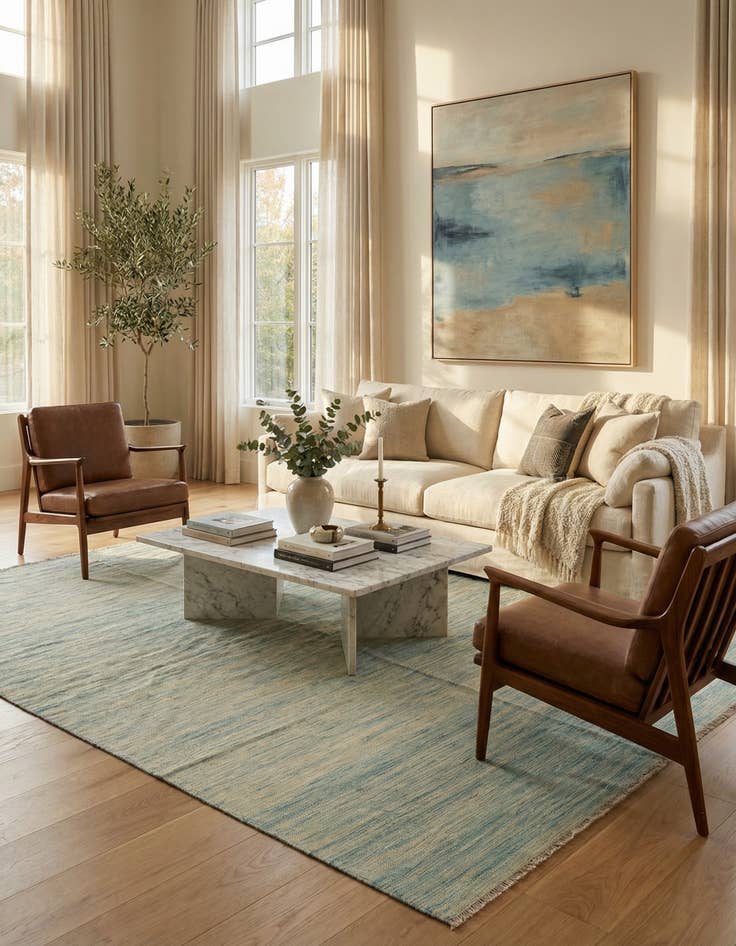 Detail image of 6' 5 x 9' 8  Hand Woven Kilim Modern Wool Rug