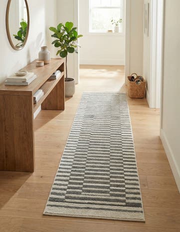 Gray and Ivory Odyssey Runner Rug