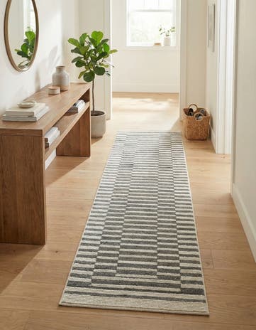 Gray and Ivory Odyssey Runner Rug