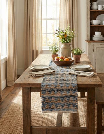 1' 2 x 5' 1 Hand Woven Chindi Jute Table Runner Rug