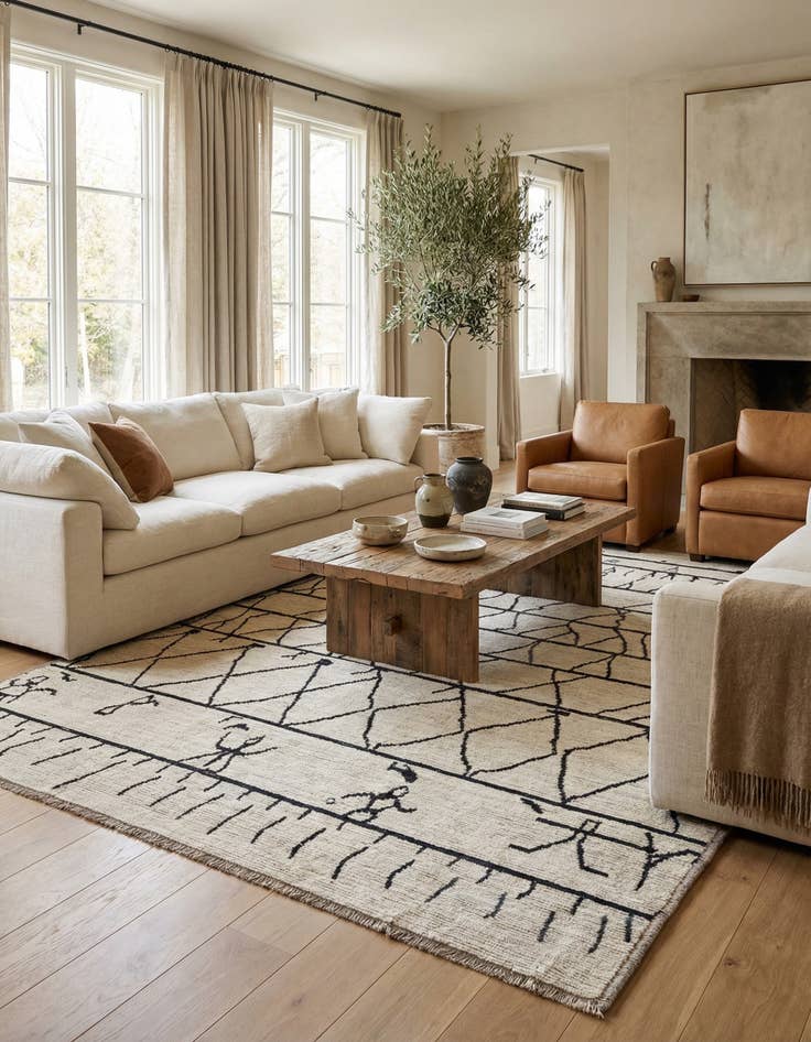 Detail image of  9' 3 x 11' 8  Hand Knotted Moroccan Wool Rug