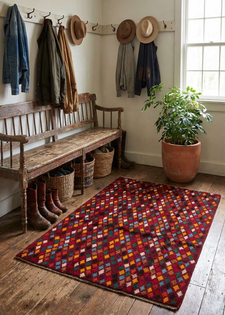 4' 1 x 5' 8 Hand Knotted Balouch Wool Rug
