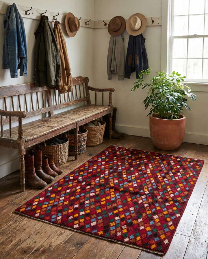 4' 1 x 5' 8 Hand Knotted Balouch Wool Rug