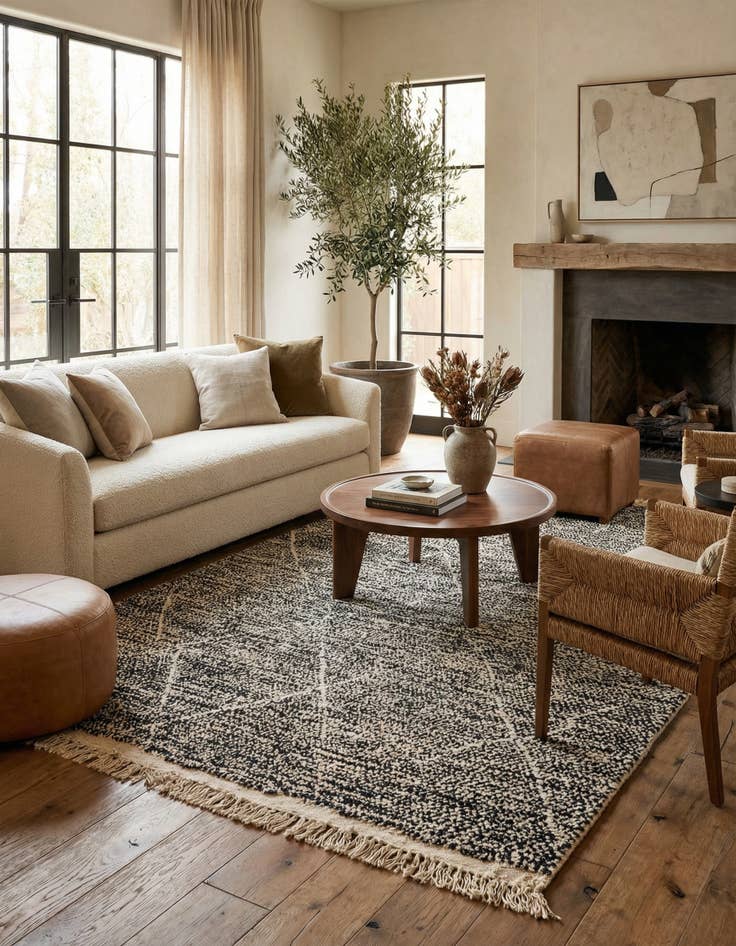 Detail image of 5' 2 x 8' 10  Hand Knotted Moroccan Wool Rug