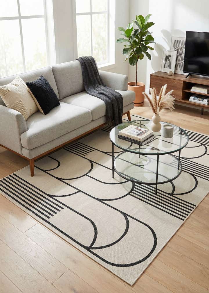 6' x 9' Easy-Clean Modern Indoor / Outdoor Rug