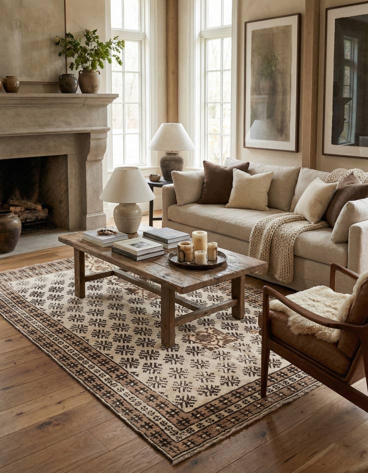 Detail image of 5' 8 x 7' 10  Hand Knotted Ultra Vintage Persian Wool Rug