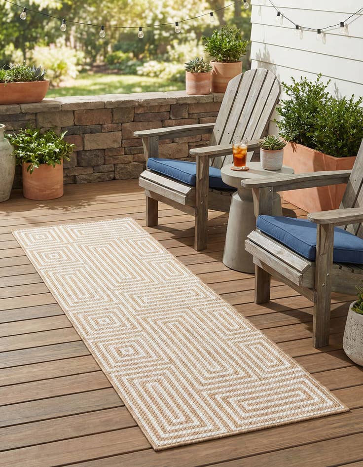 Detail image of 2' x 6'  Washable Modern Indoor / Outdoor Runner Rug