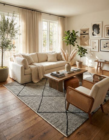 6' 4 x 9' 11 Hand Knotted Moroccan Wool Rug