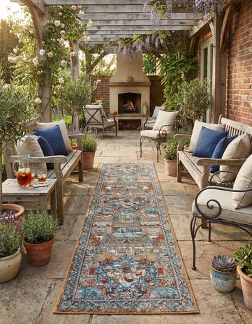 2' 7 x 12' Easy-Clean Traditional Indoor / Outdoor Runner Rug