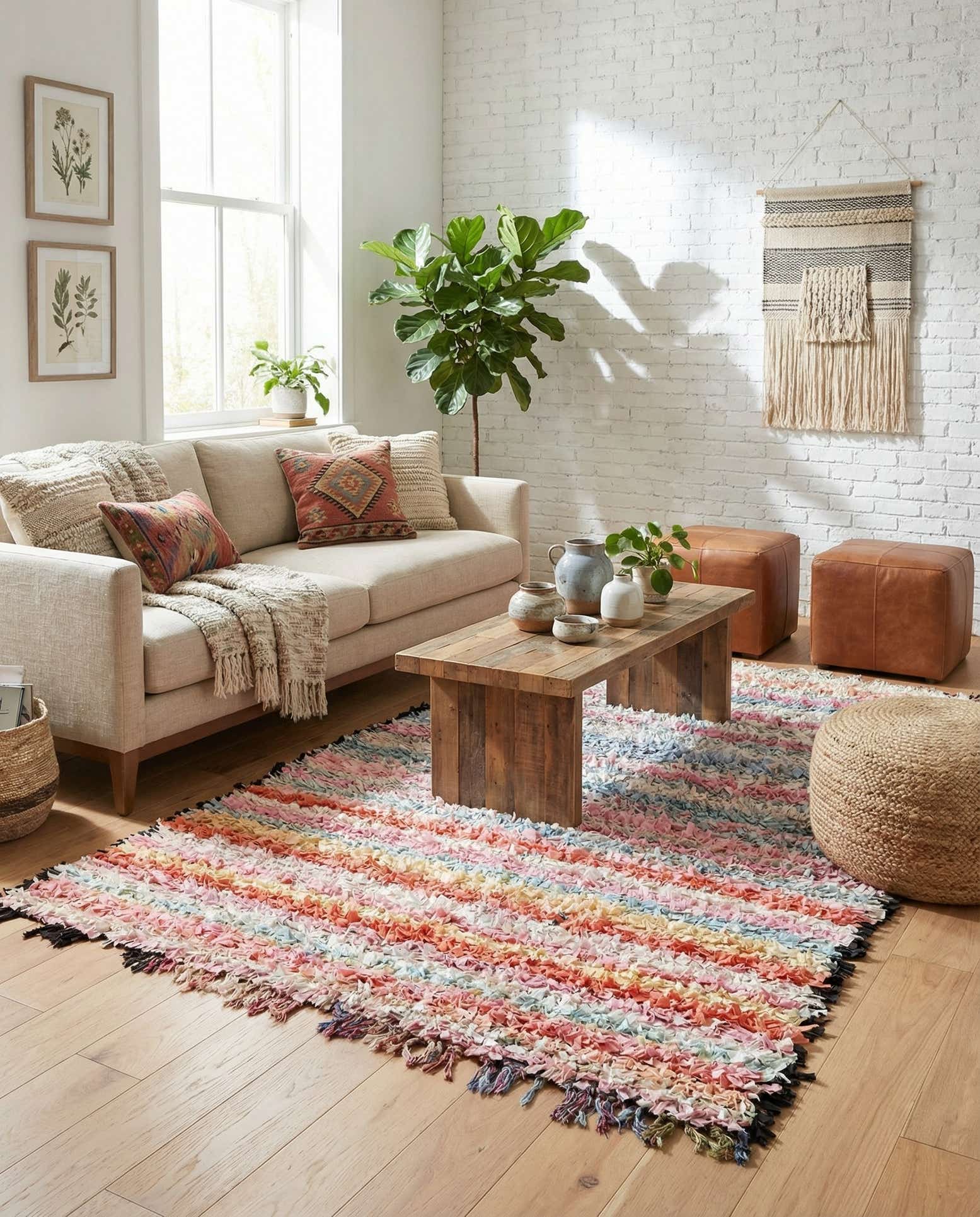 4' 6 x 8' Hand Knotted Moroccan Wool Rug