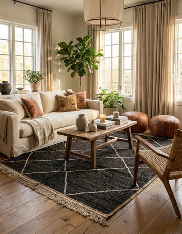 6' 2 x 9' 4 Hand Knotted Moroccan Wool Rug