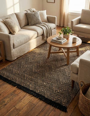 6' 1 x 9' Handmade Braided Jute Rug