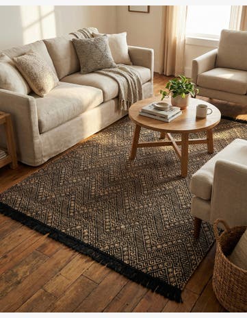 6' 1 x 9' Handmade Braided Jute Rug