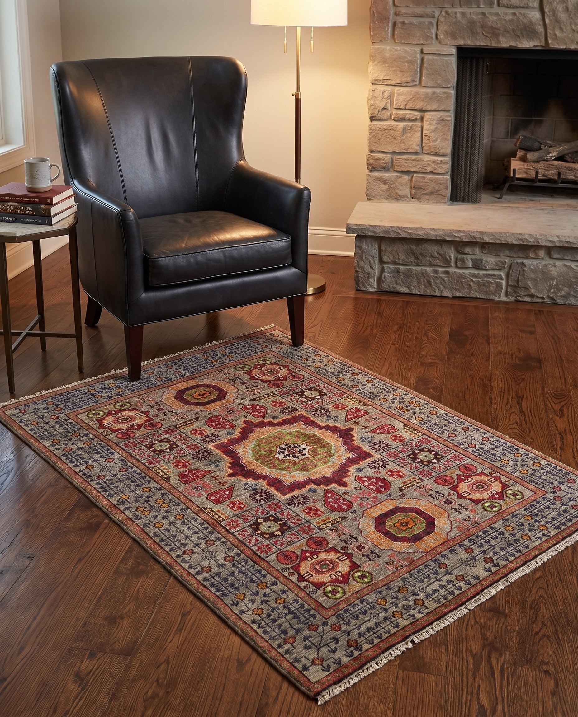 3' 3 x 4' 9 Hand Knotted Mamluk Ziegler Rug