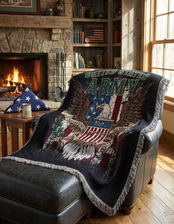 Detail image of 4' 6 x 6' Army Strong Throw Blanket