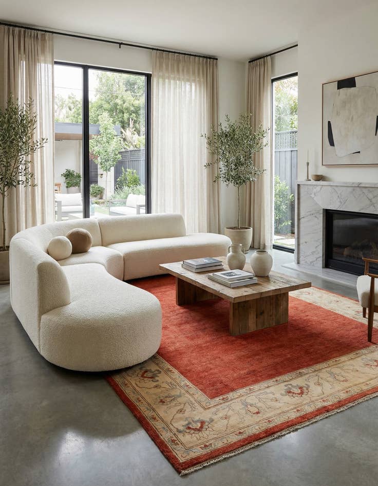 Detail image of  6' 8 x 9' 10  Hand Knotted Peshawar Ziegler Rug