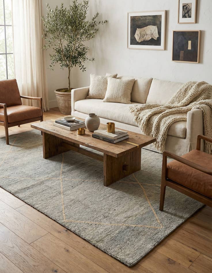 Detail image of 4' 7 x 6' 9  Hand Knotted Moroccan Wool Rug