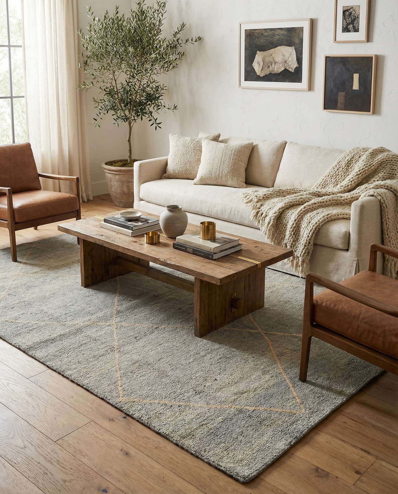 4' 7 x 6' 9 Hand Knotted Moroccan Wool Rug