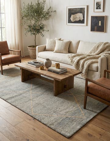 4' 7 x 6' 9 Hand Knotted Moroccan Wool Rug