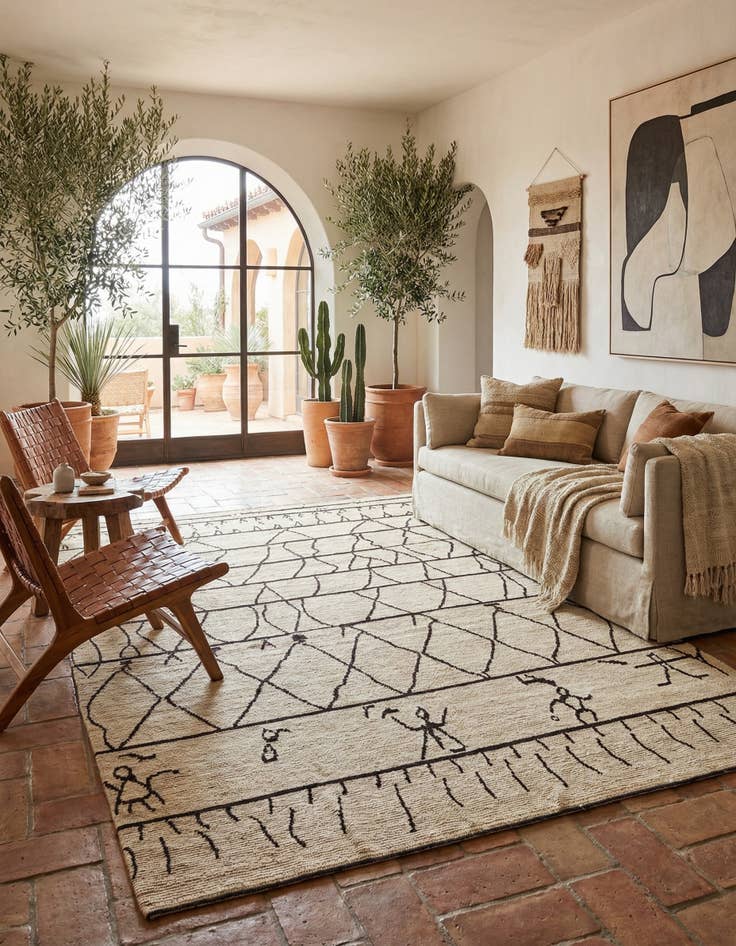 Detail image of  9' x 11'  Hand Knotted Moroccan Wool Rug