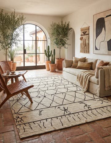 9' x 11' Hand Knotted Moroccan Wool Rug