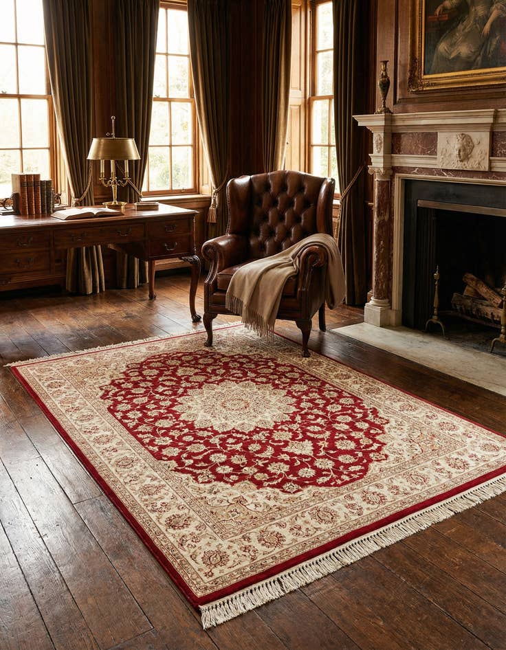 Detail image of 3' 3 x 4' 10 Ghom Silk Rug