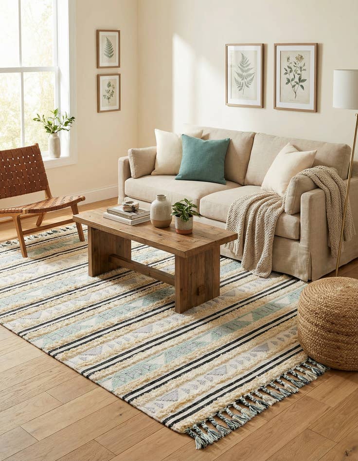 Detail image of 8' x 11'  Hand Woven Arizona Wool Rug