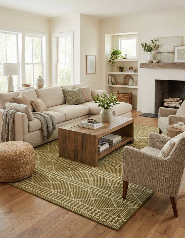 Detail image of 10' x 12' Easy-Clean Trellis Indoor / Outdoor Rug
