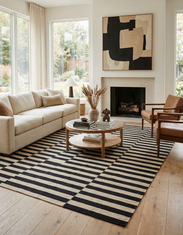 5' 8 x 8' Hand Woven Kilim Modern Wool Rug