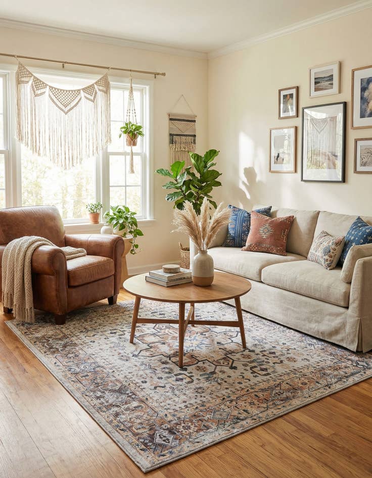 Detail image of  5' x 5'  Washable Yara Square Rug