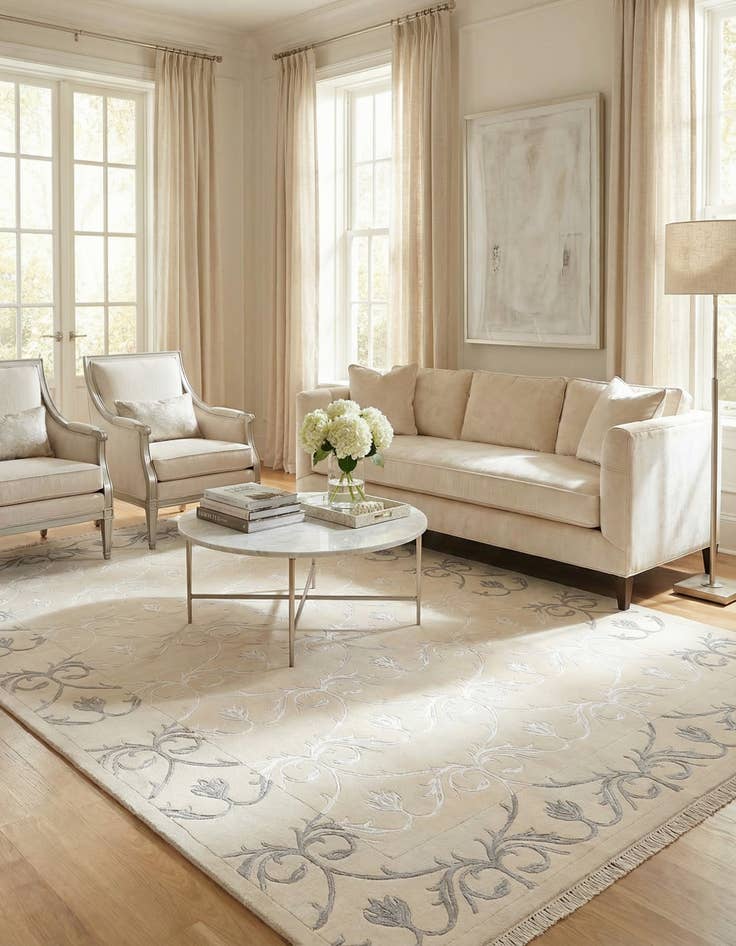 Detail image of  6' 5 x 9' 9  Hand Knotted Darya Wool Rug