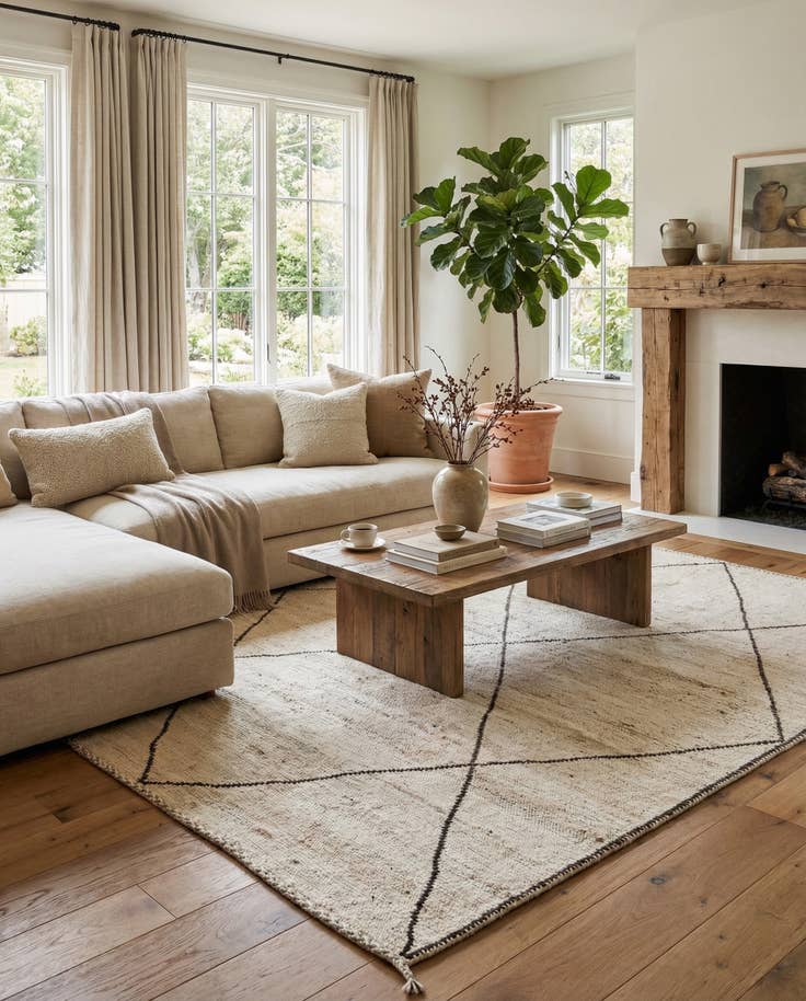 Detail image of 8' 1 x 9' 10 Hand Knotted Moroccan Wool Rug