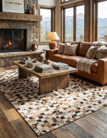 5' x 8' Cowhide Leather Rug
