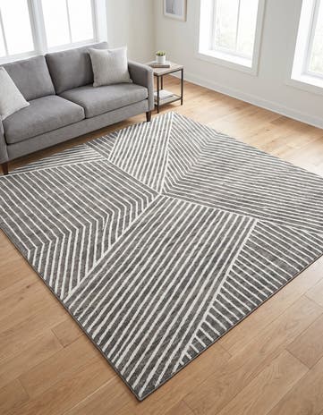 Gray Oslo Square Rug