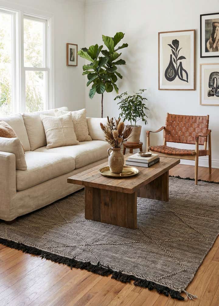 5' 9 x 7' 6 Hand Knotted Moroccan Wool Rug