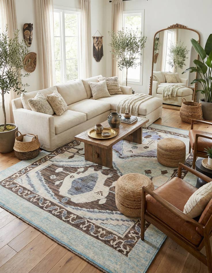 Detail image of 10' 3 x 14' 6 Hand Knotted Moroccan Wool Rug