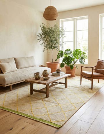 6' 4 x 10' 3 Hand Knotted Moroccan Wool Rug