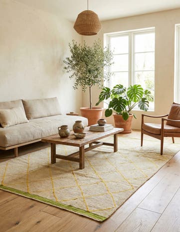 6' 4 x 10' 3 Hand Knotted Moroccan Wool Rug