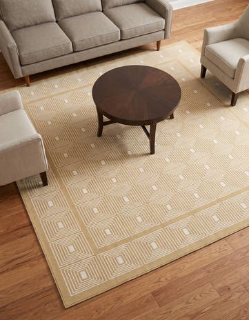 Yellow Aakaar Square Rug