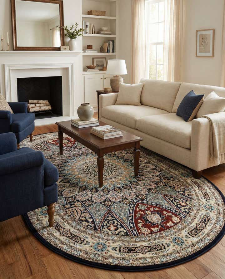 5' 3 x 8' Nain Design Oval Rug