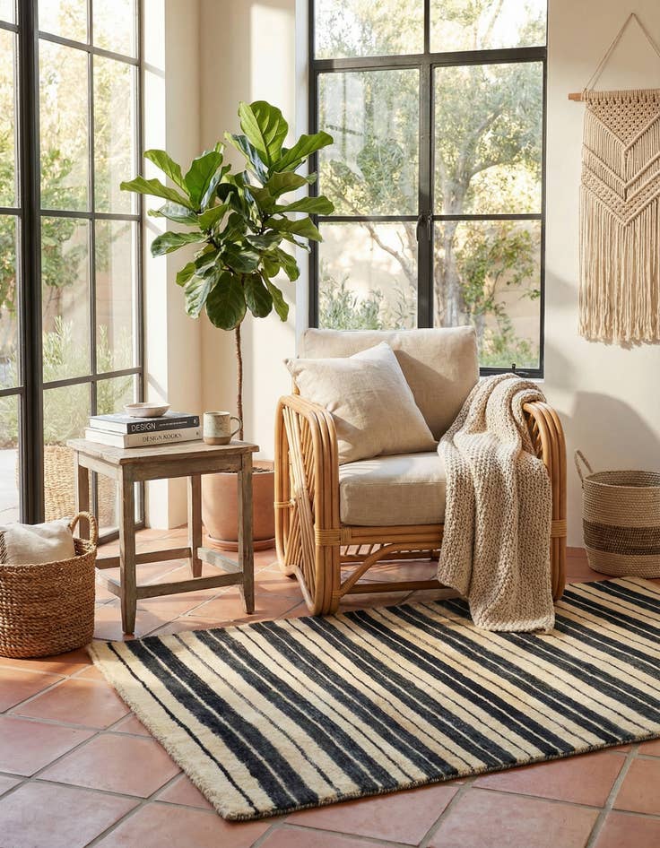 Detail image of 3' x 4' 10  Hand Knotted Modern Ziegler Rug