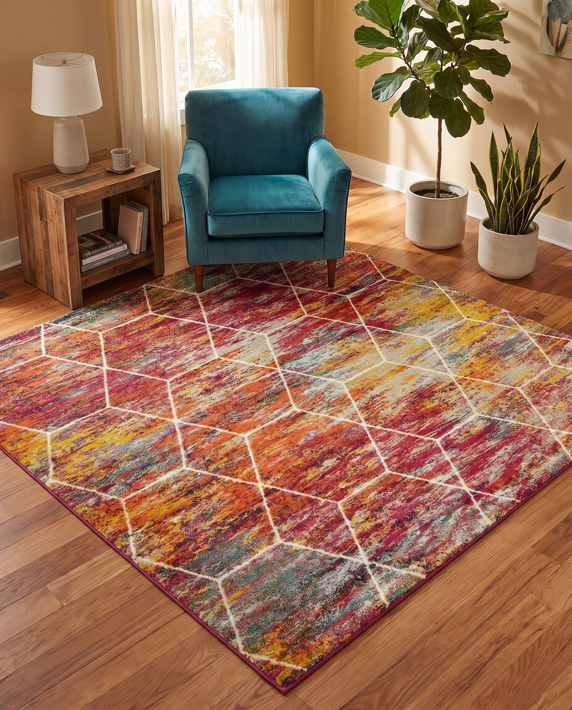 7' x 7' Trellis Frieze Square Rug