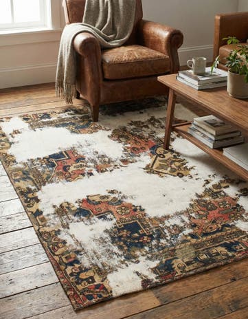 4' 8 x 6' 4 Hand Knotted Ultra Vintage Persian Wool Rug