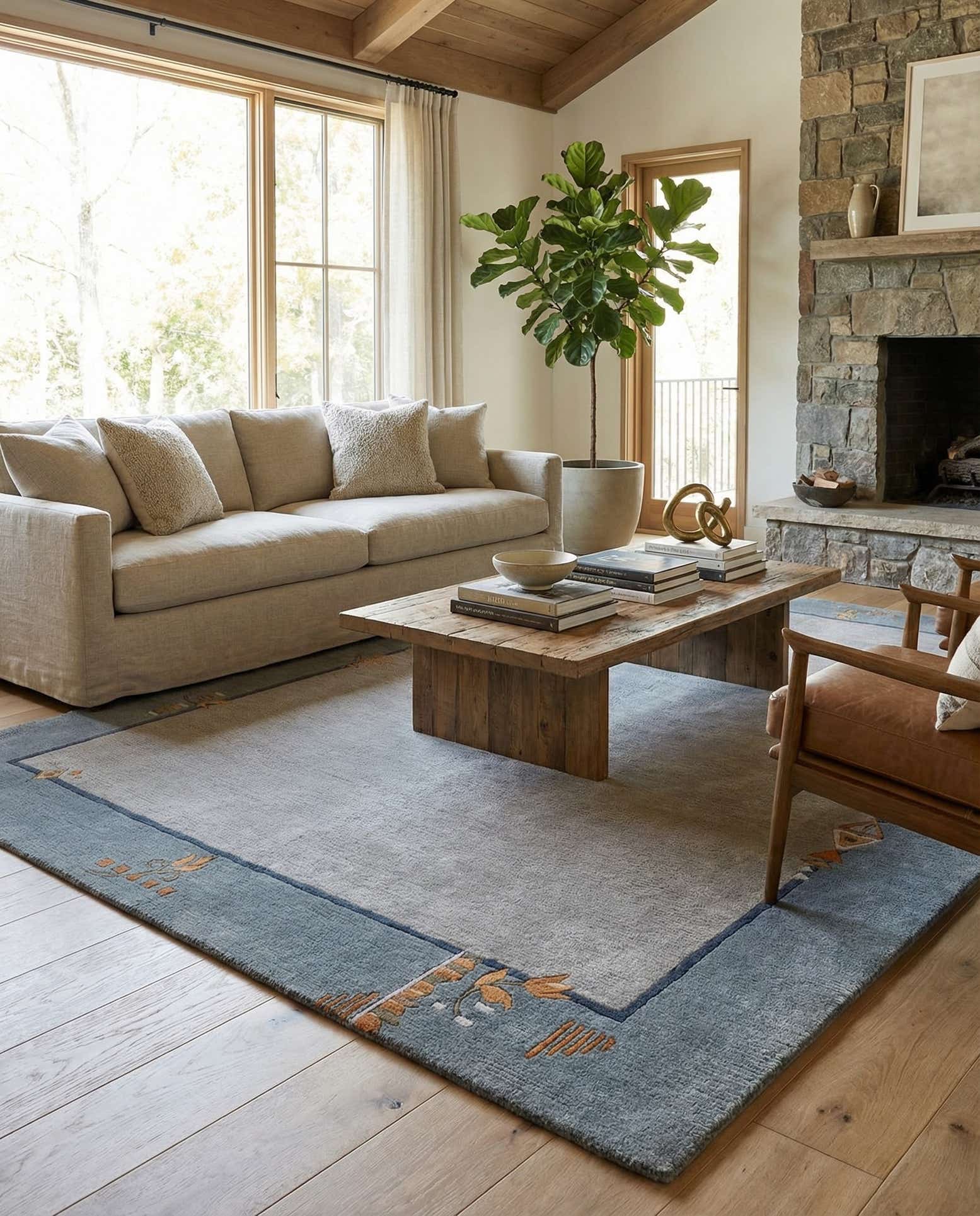 4' 9 x 6' 7 Hand Knotted Nepal Wool Rug